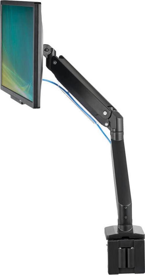 Monitorhalter Hama FULLMOTION Einzelarm 118497, 1 Arm, Tragfähigkeit bis zu 15 kg,
Schwenkarm, höhen- und tiefenverstellbar,
Klemmhalterung, schwarz
