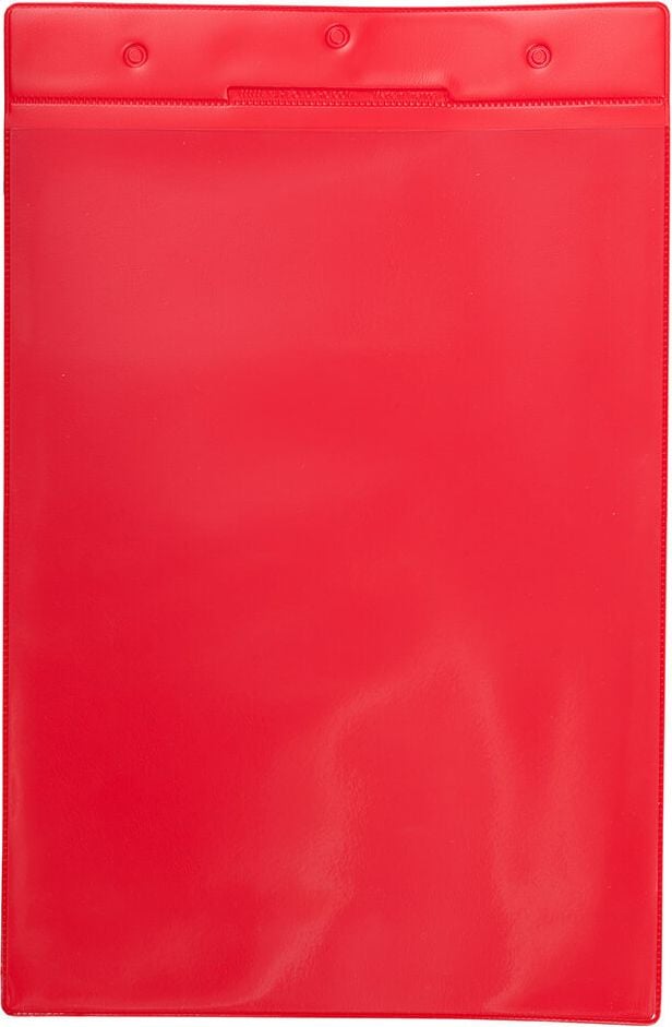 Gitterboxtaschen tarifold Kennzeichnungshülle 16100, A4 hoch, variable Befestigung, PVC,
Pack 10 Stück, rot