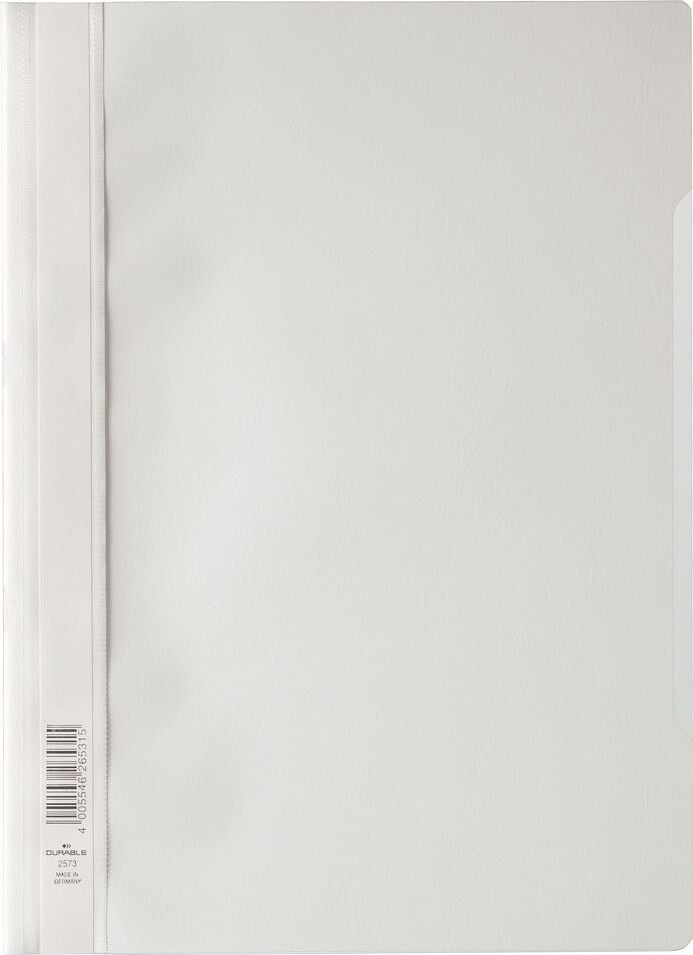Schnellhefter Durable Sichthefter STANDARD A4 2573, PP-Folie, transparenter Vorderdeckel, weiß