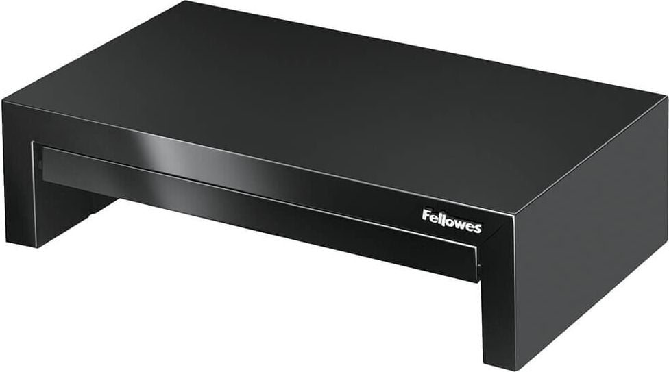 Monitorständer Fellowes Designer Suites 8038101, bis 21 Zoll Flachbildschirme, bis 18 kg, höhenverstellbar, Aufbewahrungsfach, schwarz, schwarz