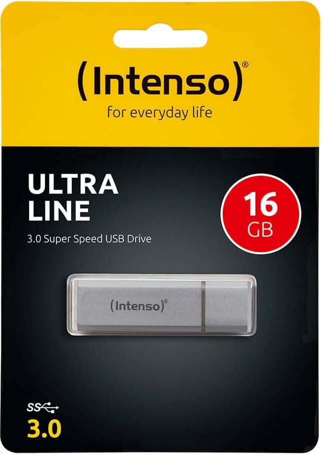 USB-Stick Intenso Ultra Line 3531470, 16GB, USB 3.2 Gen 1x1 Typ A, Aluminium,
silber