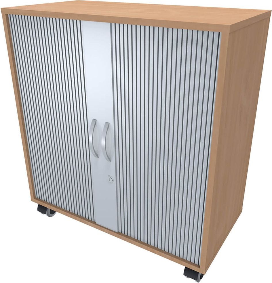 Aktenschrank Geramöbel S-382118, 80x86,5x42,5cm (BxHxT), 2 Rollläden, 1
Fachboden, 4 Rollen, buche