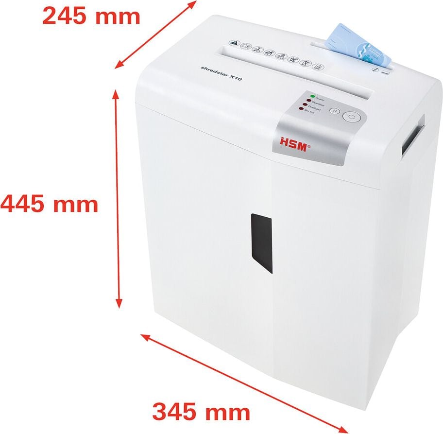 Aktenvernichter HSM shredstar X10 1045111, 4,5x30mm Partikelschnitt, ca. 10 Blatt, 20 Liter Behälter