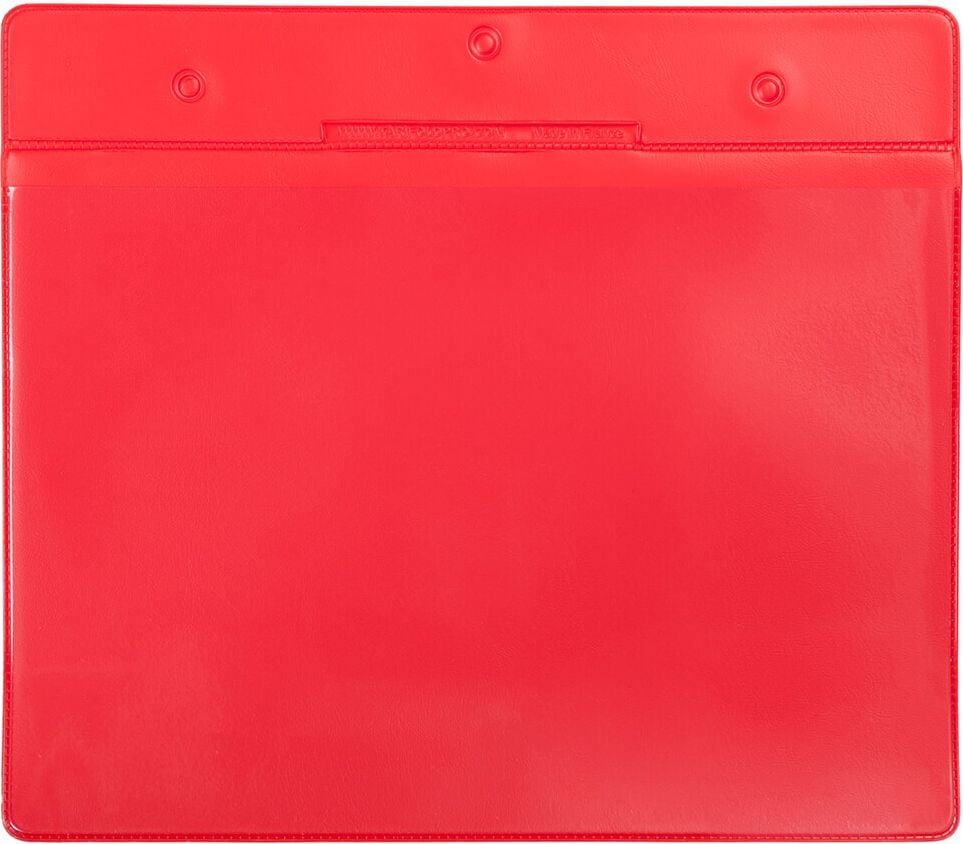 Gitterboxtaschen tarifold Kennzeichnungshülle 16124, A5 quer, variable Befestigung, PVC,
Pack 10 Stück, rot