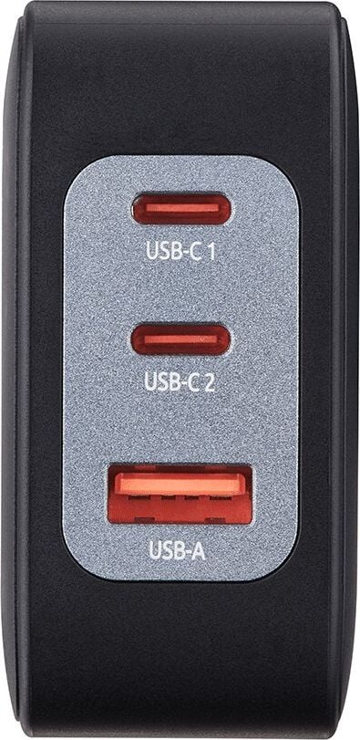 Ladegerät Intenso Power Adapter Set GaN 100 W W100ACC+C520C, 2x USB-C Ausgänge, 1x USB-A Ausgang, 100
Watt, schwarz
