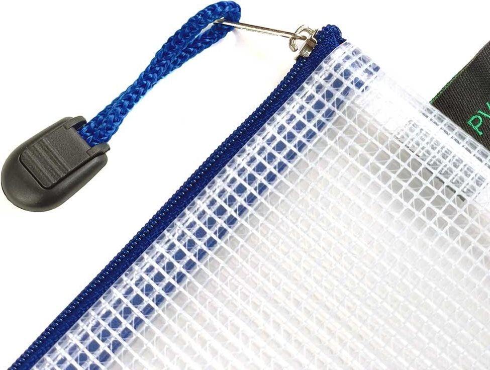 Kleinkrambeutel Foldersys DIN-lang 40678-47, Reißverschluss hellblau, EVA, transparent, Pack 10 Stück