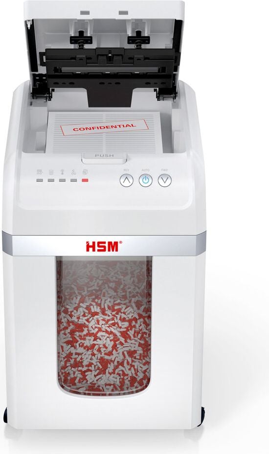 Aktenvernichter HSM shredstar Autofeed X200 1035111, 4x12mm Partikelschnitt, ca. 200 Blatt, 30 Liter Behälter