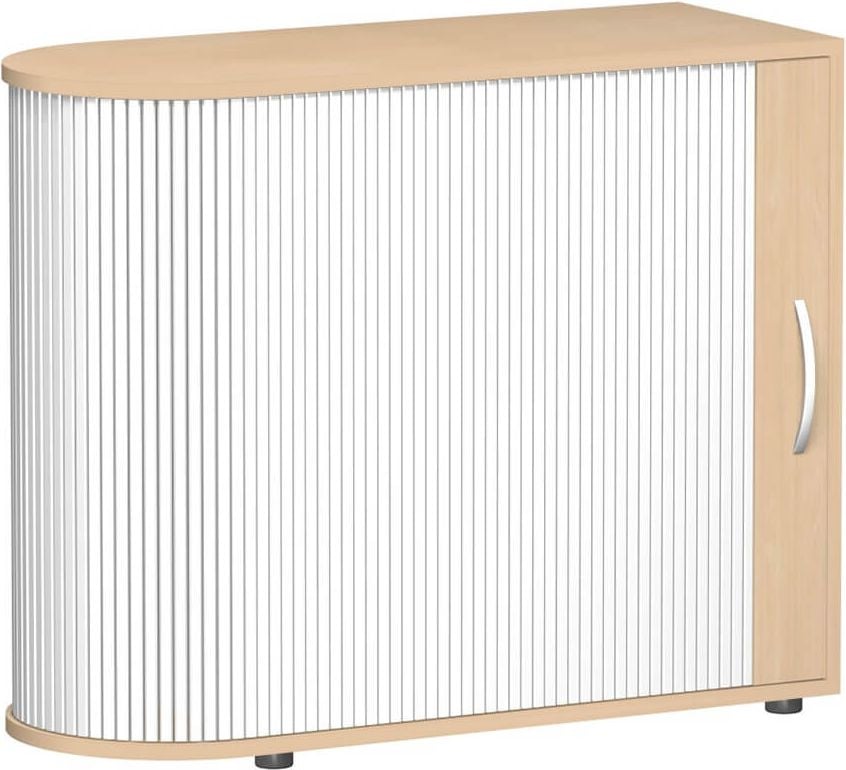Aktenschrank Geramöbel Flex S-382101, 100x83x40cm (BxHxT), 1 Querrollladen, 1
Fachboden, 2 Ordnerhöhen, Bogengriff, buche
