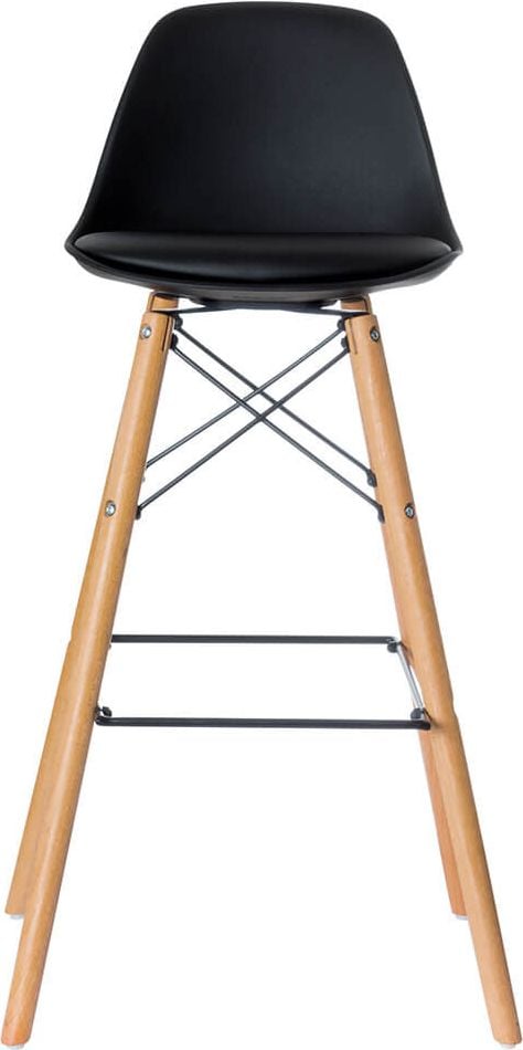 Barhocker Paperflow Steelwood THSTW.23, 74cm Sitzhöhe, 4-Bein-Gestell, Set 2 Stück, schwarz