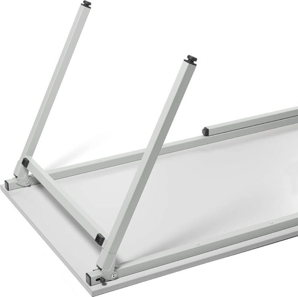 Klapptisch Deskin MODUL 4-Fuß 28412, 140 x 70 cm (B x T), rechteckig,
4-Fuß-Stahlrohrgestell alusilber, grau
