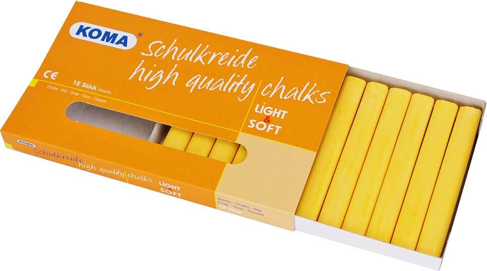 Kreide KOMA farbig, Wandtafelkreide, Pack 12 Stück, blau