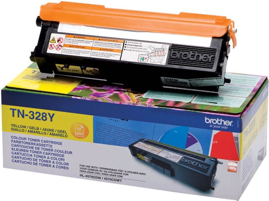 Brother Lasertoner TN-328Y, yellow, 6.000 Seiten