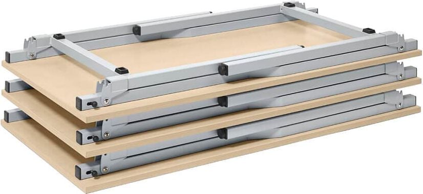 Klapptisch Deskin MODUL 4-Fuß 28412, 140 x 70 cm (B x T), rechteckig,
4-Fuß-Stahlrohrgestell alusilber, grau