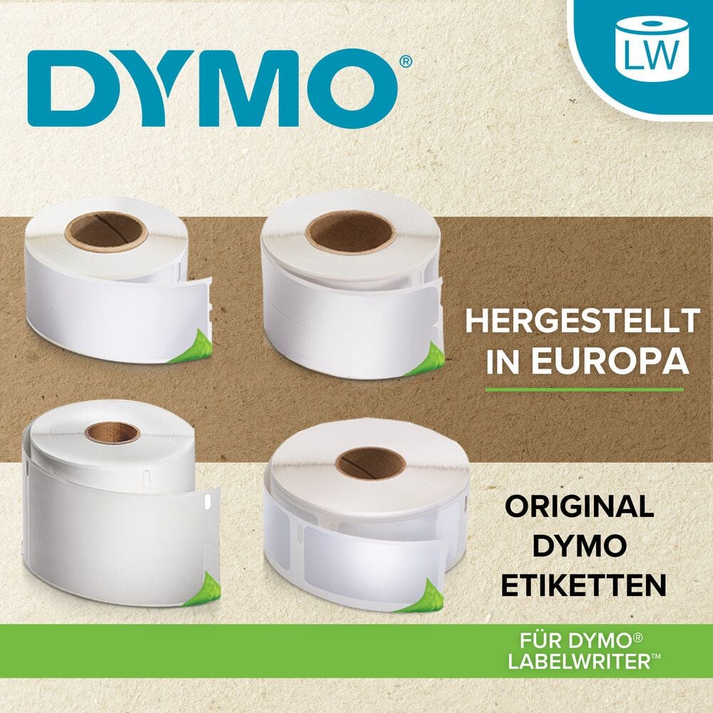 Rollen-Vielzwecketiketten Dymo 11355/S0722550, 19x51mm, Papier, weiß, ablösbar, Rolle 500
Etiketten