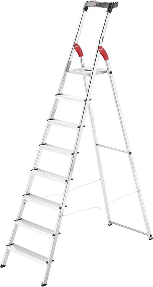 Stehleiter Hailo StandardLine L60 8160-807, Sicherheits-Stufenstehleiter, 8 Stufen,
belastbar bis 150 kg, Multifunktions-
Ablageschalensystem