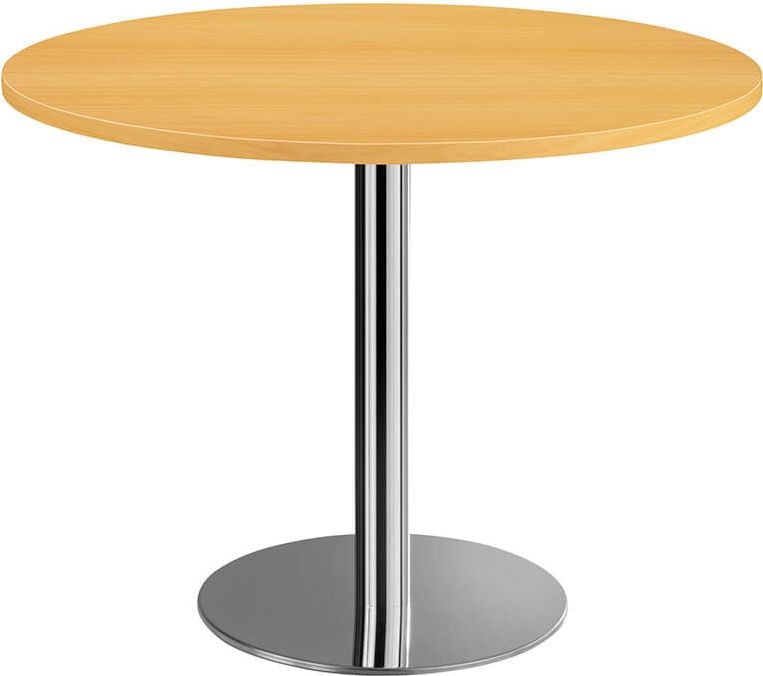 Besprechungstisch Hammerbacher STF10, 100cm Durchm, 75,5cm Höhe,
Chromsäule, eiche