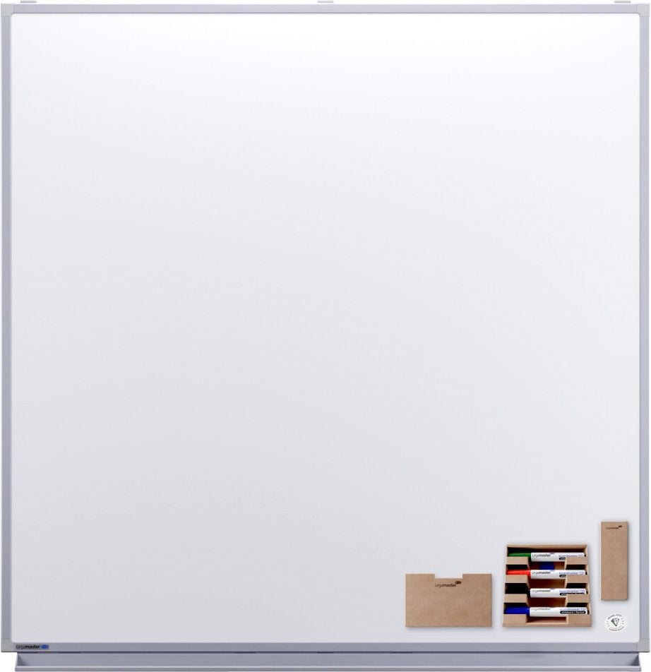 Whiteboard Legamaster Professional 7-100072, 120x120cm, emailliert, trocken abwischbar, Aluminiumrahmen, Wandaufhängung, inkl. Zubehör, FSC, EU-Ecolabel