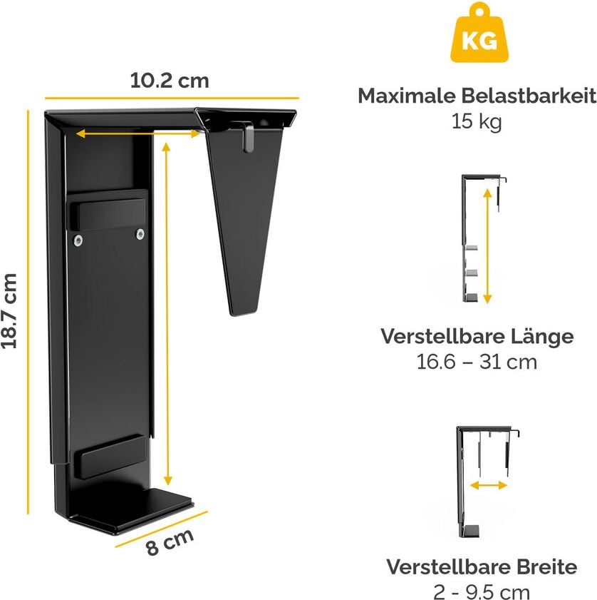 Computerhalterung Fellowes Desk Thin Client Holder, für Client oder CPU, zur Montage unter dem
Schreibtisch, max. Tragkraft 15 kg, weiß