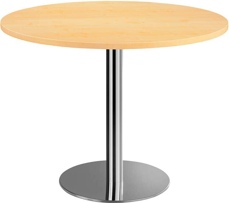Besprechungstisch Hammerbacher STF10, 100cm Durchm, 75,5cm Höhe,
Chromsäule, ahorn
