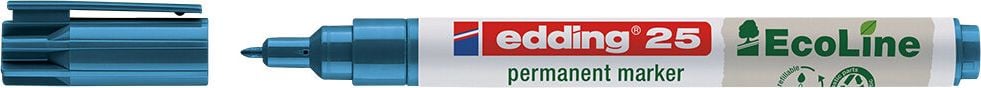 Permanentmarker Edding 25 EcoLine, ca. 1mm, Rundspitze, Gehäuse 90% recycelter Kunststoff, blau