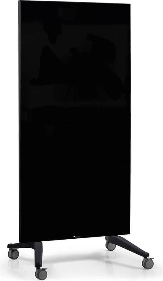 Glasboard Legamaster Mobile Glasboard, 90x175cm, magnetische doppelseitige Glasoberfläche, mobil auf Rollstativ, schwarz