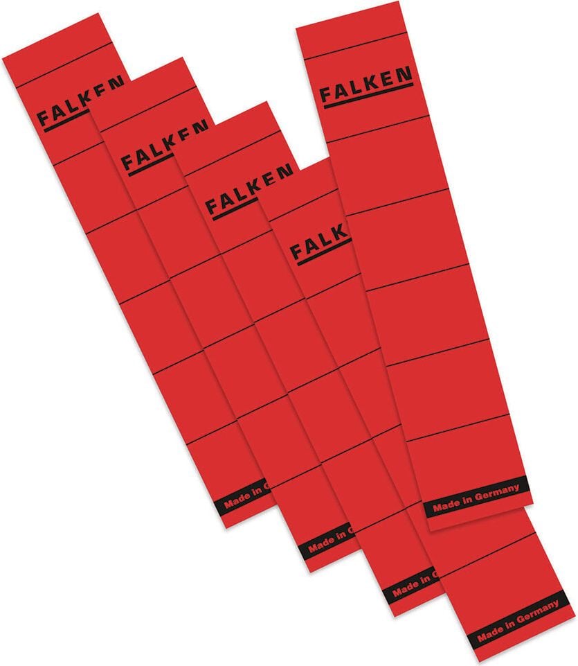 Rückenschilder Falken, schmal/kurz, rot, selbstklebend, Pack 10 Stück