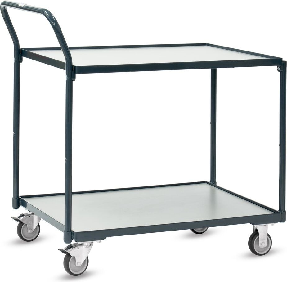 Transportwagen Fetra Tischwagen Basic 2241-7016, 91x61cm Ladefläche, 2 Böden, bis 200kg, anthrazitgrau
