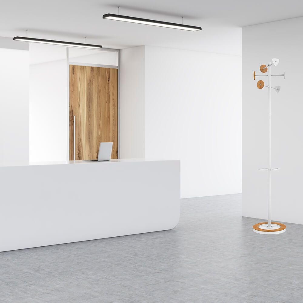 Garderobenständer Unilux BORA BAMBOO 400140808/400153729, 6 Kleiderhaken, Schirmständer, Tropfschale,
178 cm Höhe, Metall epoxidbeschichtet, schwarz