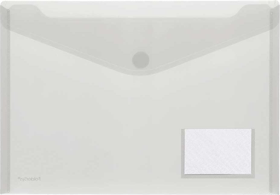 Dokumententaschen Foldersys A4 quer 40132-04, Klettverschluss, transparent, transluzent, Visitenkarten-Tasche, Pack 10 Stück