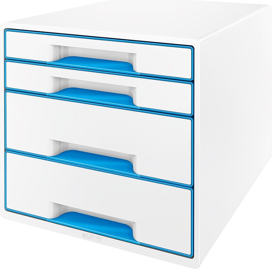 Schubladenbox Leitz WOW CUBE 5213, für A4, 4 geschlossene Schubladen, blau