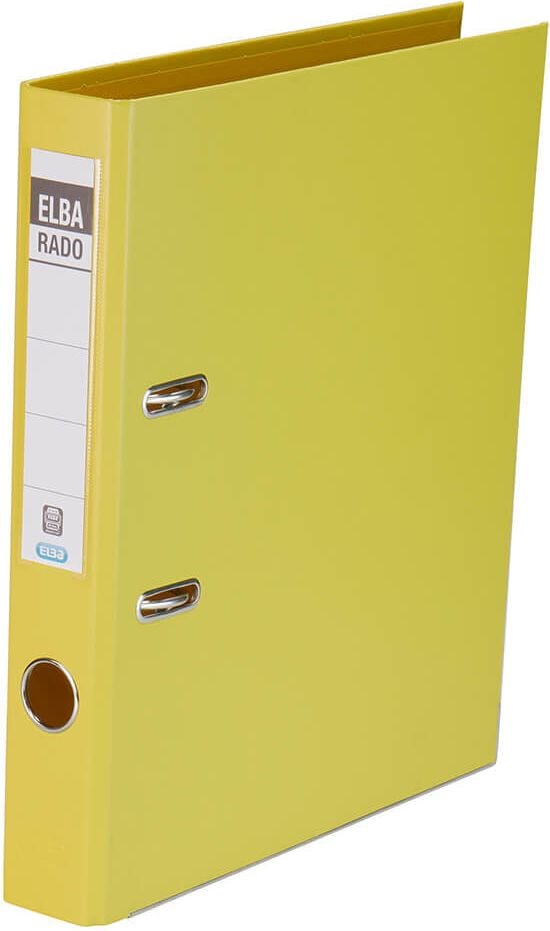 Ordner A4 Elba rado plast 10494, 50mm, PVC, A4, 5cm Rücken, Kunststoff-Folie, gelb
