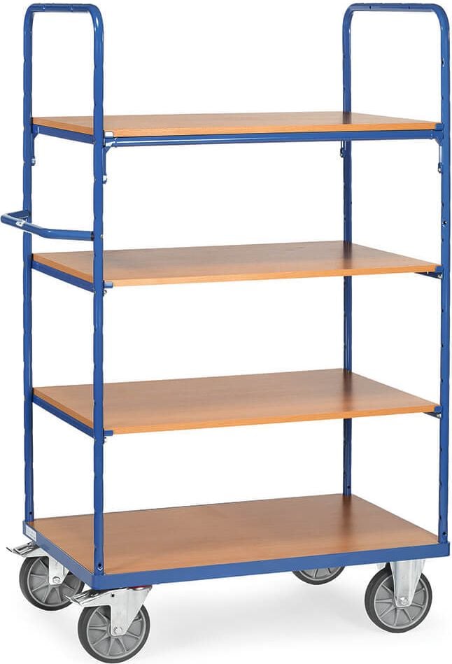 Transportwagen fetra Etagenwagen 8303, 120x80cm Ladefläche, 4 Böden, bis 600kg, blau