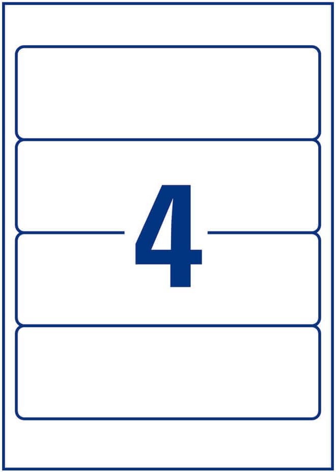 Rückenschilder Zweckform LR4761-25 Recycling, breit/kurz, 192x61mm, auf A4, naturweiß, Pack 30 Blatt/120 Stück