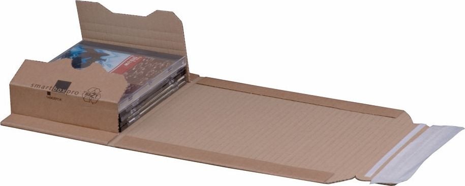 Versandverpackung Smartbox Pro 211101125, CDs, Innenmaße: 147x129x55mm (LxBxH),
variable Füllhöhe, Aufreißfaden, braun, Pack
25 Stück