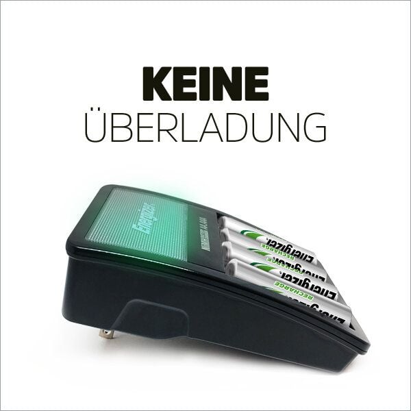 Akkuladegerät Energizer Maxi Charger, für Micro- und Mignon-Akkus, LED-Anzeige,
inkl. 4 Batterien (NiMH AA)