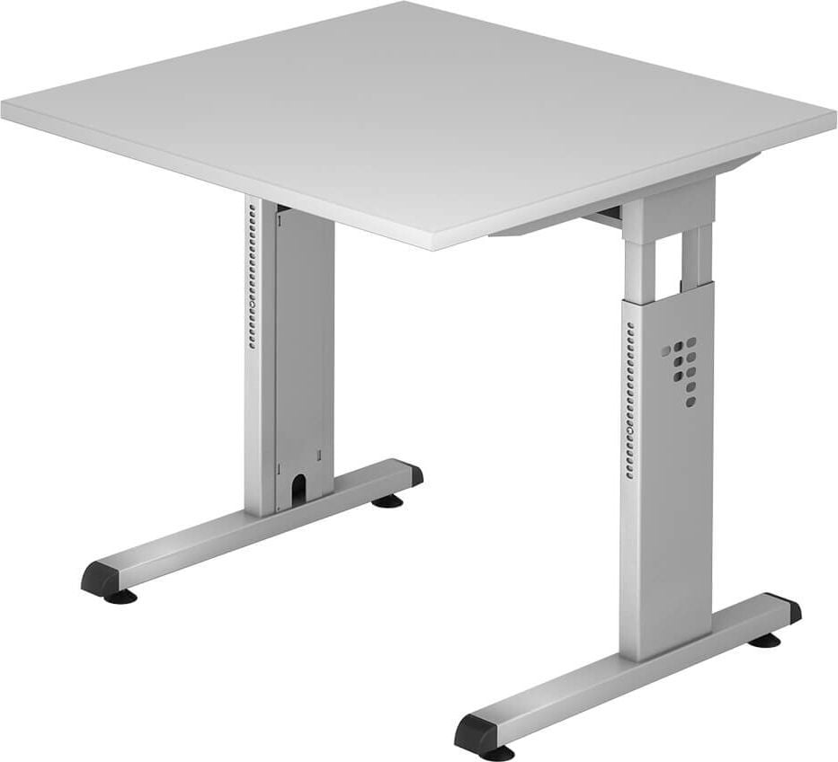 Schreibtisch Hammerbacher OS08, 80x80cm (BxT), 65-85cm Höhe
quadratisch, C-Fuß, weiß