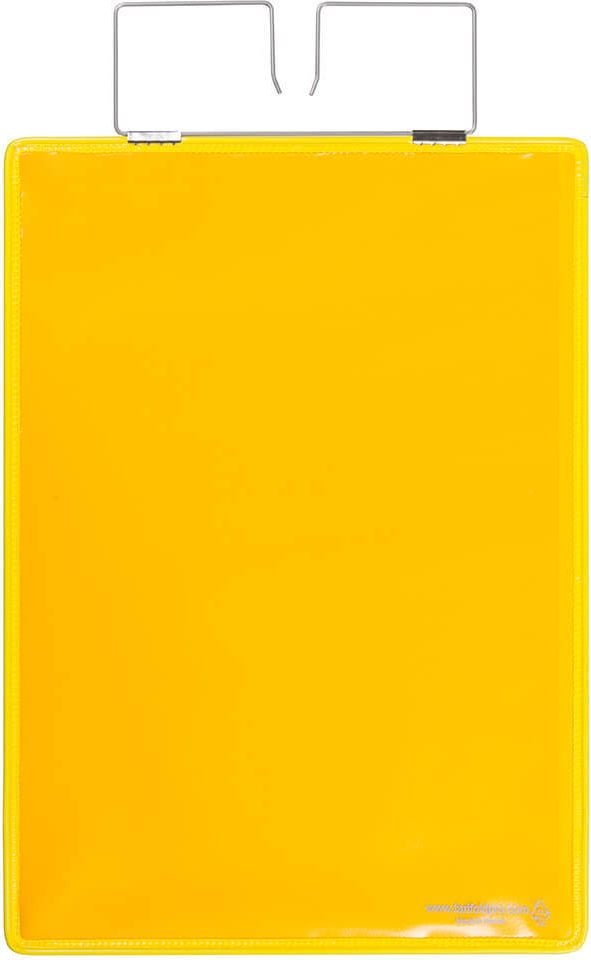Gitterboxtaschen tarifold Kennzeichnungshülle 16500, A4 hoch, Drahtbügel, PVC verstärkt,
Pack 10 Stück, gelb