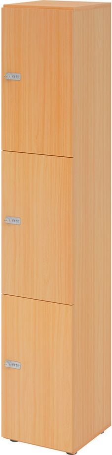 Schließfachschrank Hammerbacher V264L3 ZS, 40 x 42 x 215,6 cm (BxTxH), 6 Ordnerhöhen, mit Zahlenschloss, 3 Fächer, grau