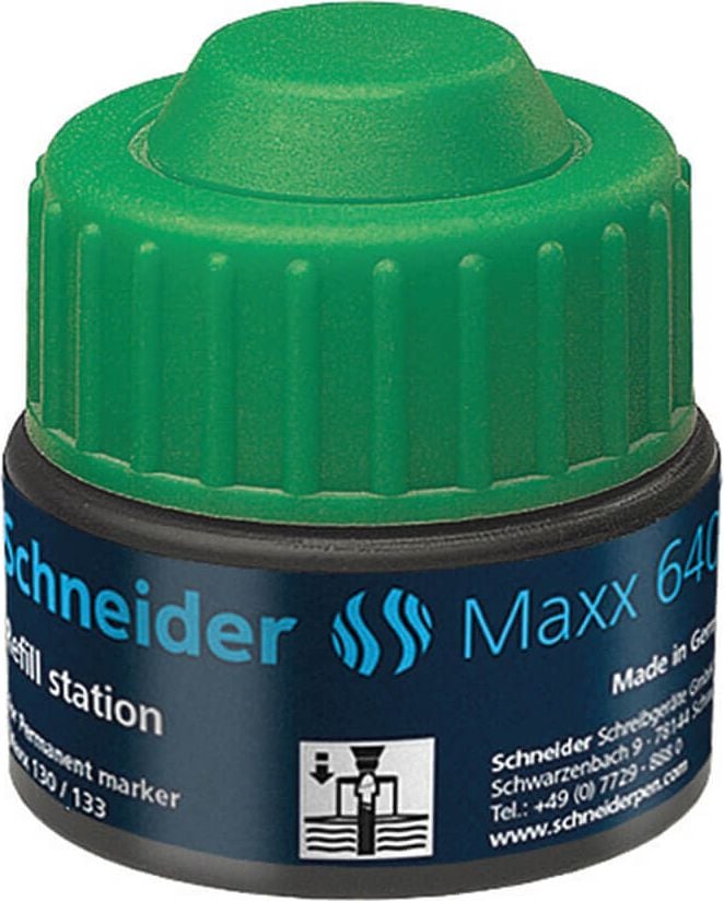 Permanentmarker Nachfülltuschen Schneider 640, wasserfest, 30ml, grün