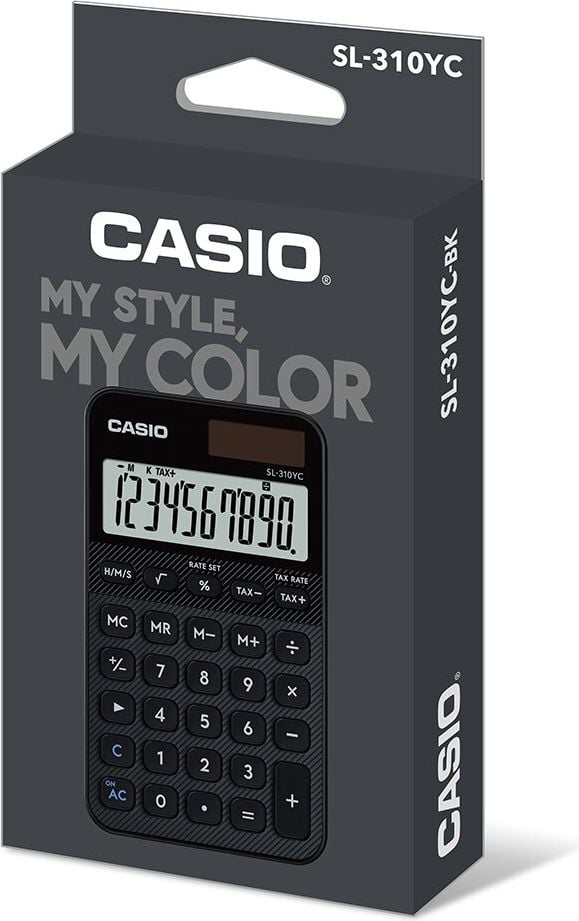 Taschenrechner Casio SL-310YC, 10-stelliges LC-Display, Solar- und
Batteriebetrieb, blau
