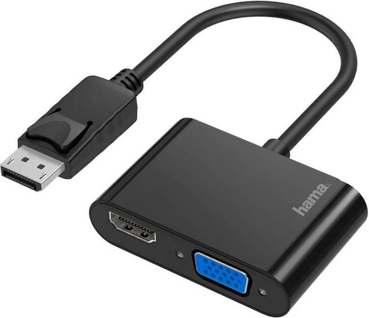 Monitoradapter Hama 00200334, DisplayPort-Stecker / VGA & HDMI-Buchse,
Ultra-HD 4K, schwarz