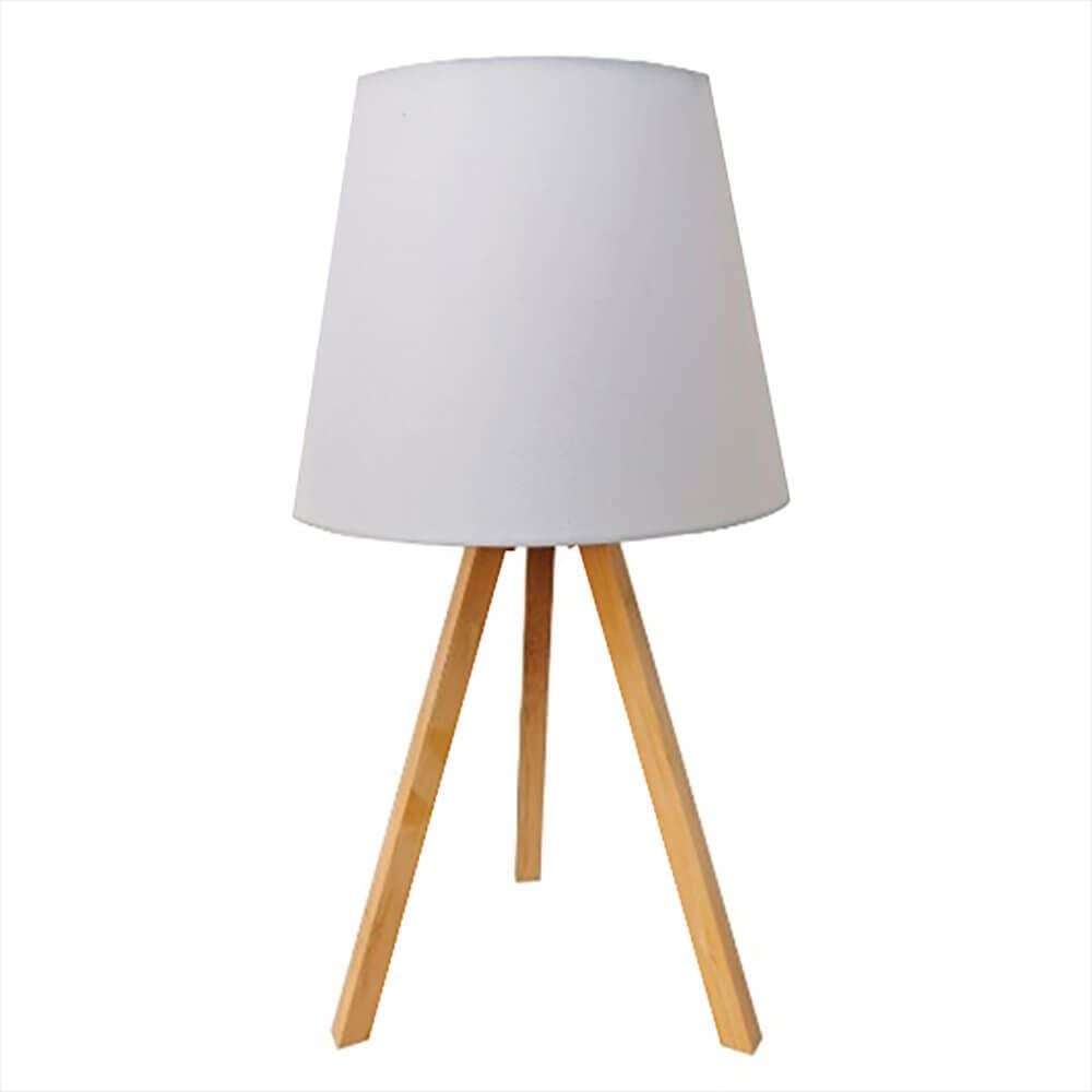 LED-Schreibtischleuchte Unilux KATY 400165041, 5 W, 1 austauschbare LED (warmweiß), Sockel E14, 100lm, 46cm hoch, Bambus-Gestell, Textil-Lampenschirm