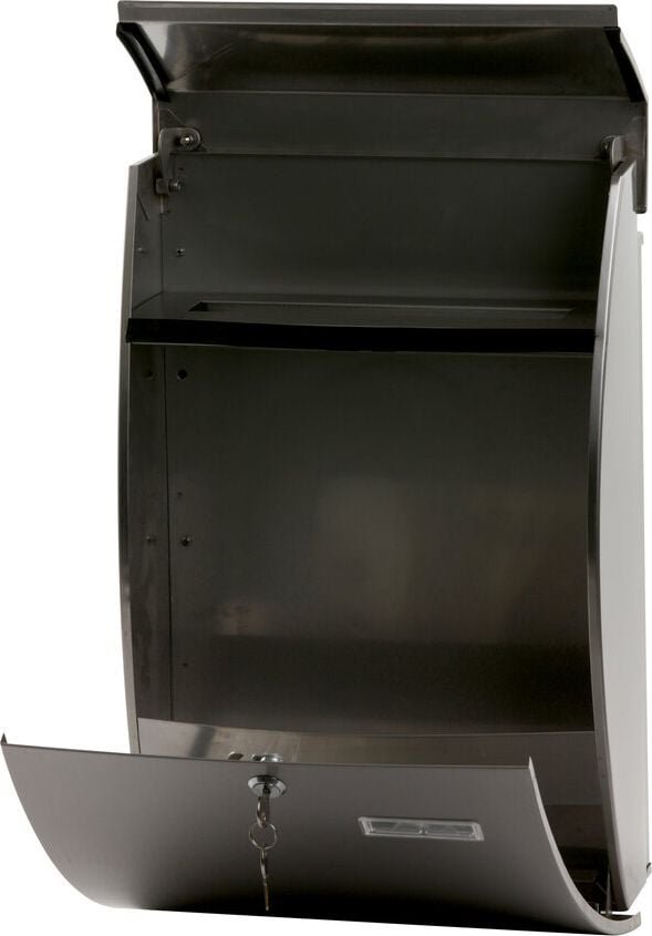 Briefkasten V-Part Tian, 485x325x150mm(HxBxT), mit Namensschild,
Edelstahl matt