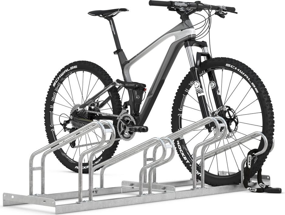 Fahrradständer WSM Bügelparker 2058, verzinkt, selbststehend, 53,8cm lang, für 8
Fahrräder, bis zu 55mm Reifenbreite,
Reihenverbindung möglich