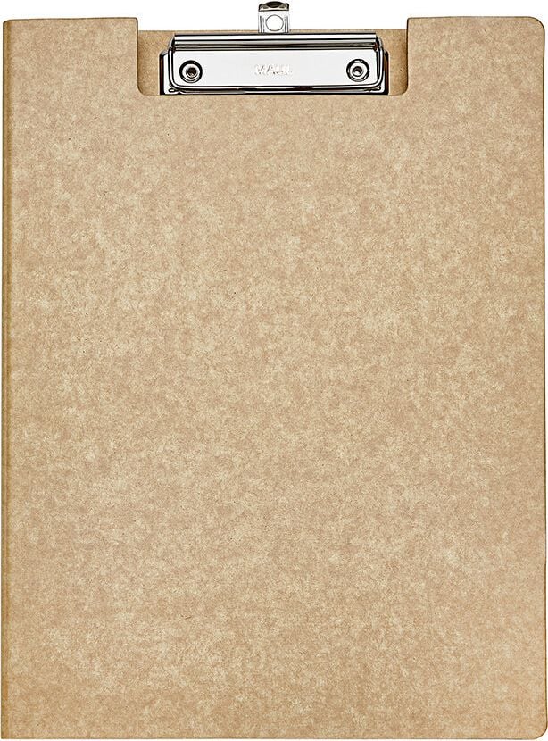 Klemmmappen Maul MAULbalance Schreibmappe A4 23820, Bügelklemme kurze Seite, Karton kaschiert mit Kraftpapier, Aufhängeöse, braun