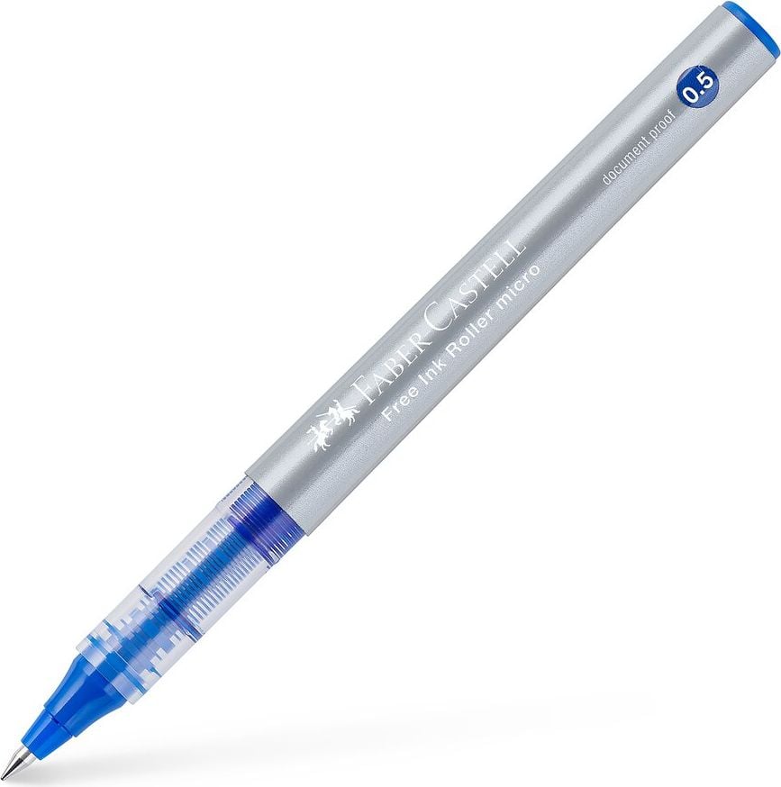 Tintenroller Faber-Castell Free Ink Roller Micro 3485, ca. 0,5mm, Kappe mit Clip, Spitzenfarbe=Schreibfarbe, rot
