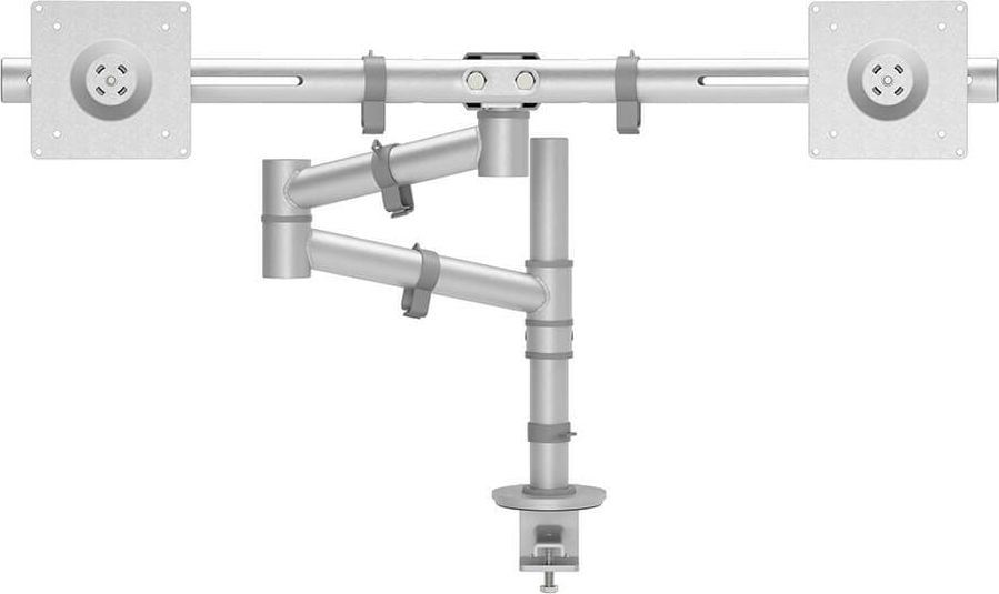 Monitorhalter Dataflex Viewgo Monitorarm 13, 2 Arme, Tragfähigkeit bis zu 4 kg pro Arm,
höhenverstellbar, Klemmhalterung und
Kabellochhalterung, silber