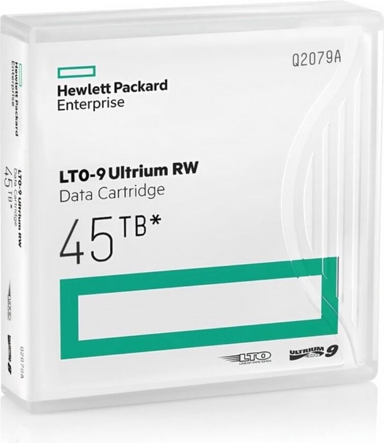 Cartridge HPE LTO-9 Ultriumband Q2079A, Speicherkapazität: 18 TB / 45 TB, Datenübertragungsrate: 1000 MB/s