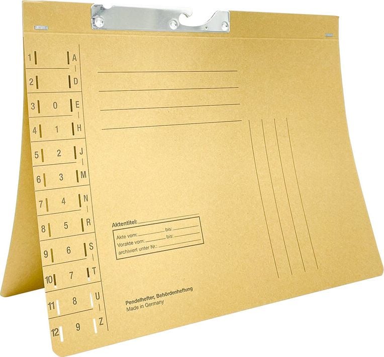Pendelhefter Leitz, kaufm. Heftung, Schlitzstanzung, Natronkarton
250 g/m²