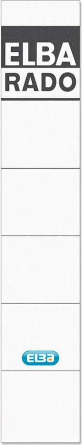 Rückenschilder Elba 04614, schmal/kurz, selbstklebend, Pack 10 Stück, weiß